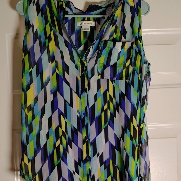 Liz Claiborne multicolored blouse size medium - Picture 2 of 4